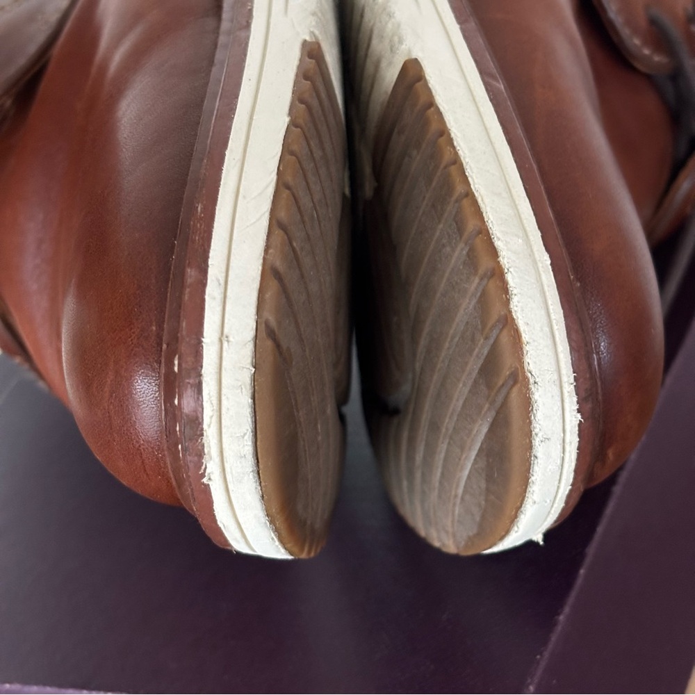 Johnston & Murphy Upton Plain Toe Men's Tan Leather Shoes Size 10 - Picture 12 of 16